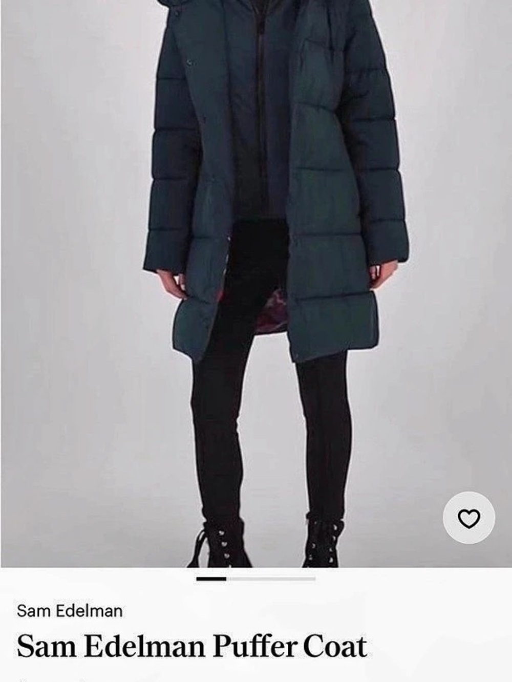 Sam Edelman Womens Oversized-Collar Hooded Puffer Coat Floral-Lined Black Small